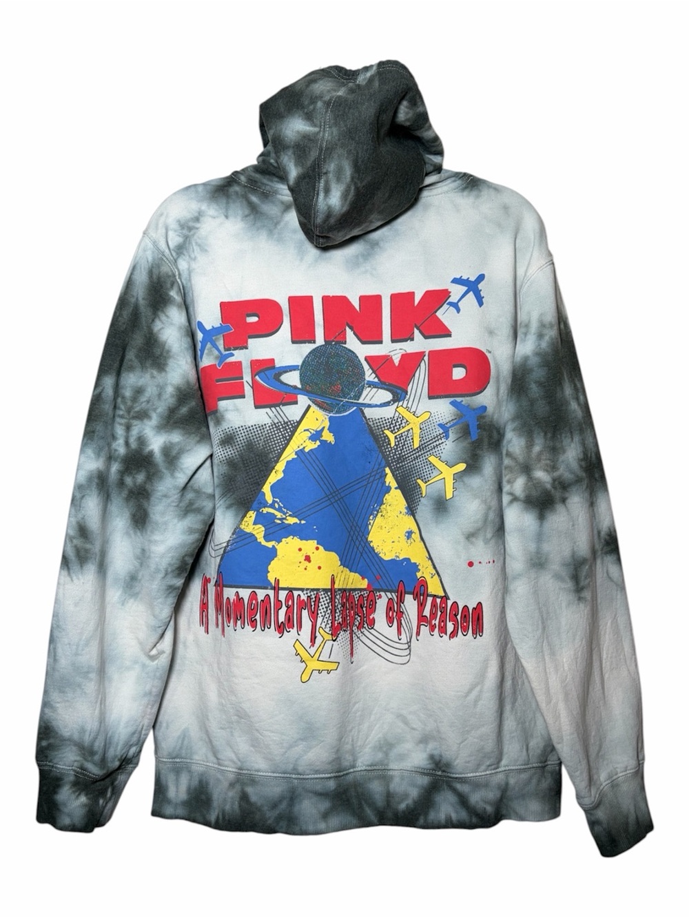 Pink Floyd Tie Dye World Tour ‘87 Graphic Hoodie Size Large